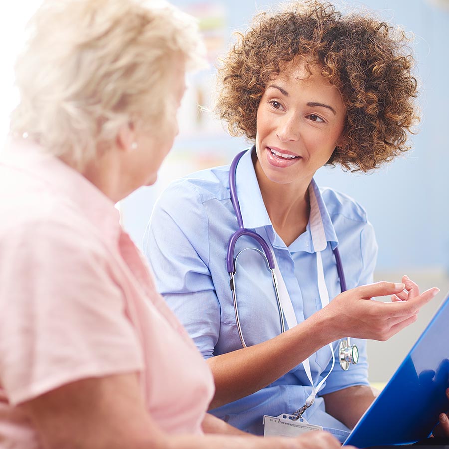 doctor talking to patient